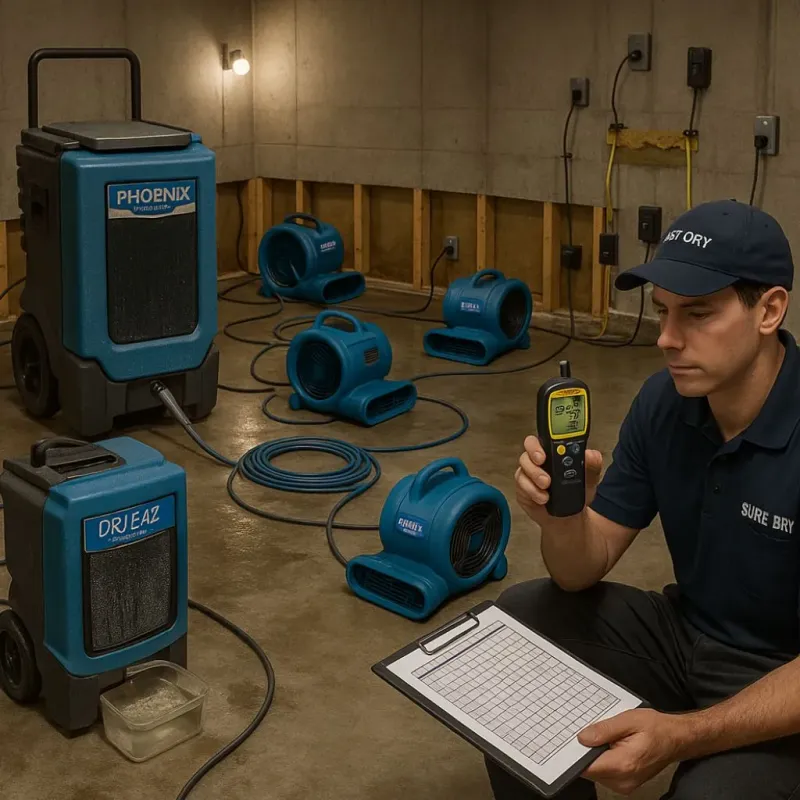 Structural Drying and Dehumidification process in Placitas, NM